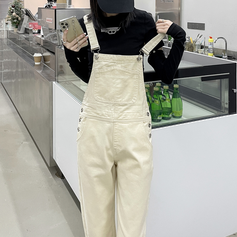 Light Color Reduction Cowboy Hug Bag Pants Woman 2022 Spring Summer new Korean version Loose High Waist Display Slim Kharen Pants Sling Pants