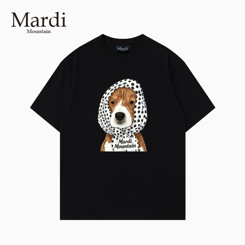 Officially Authorized Mardi Mountain Korean Genuine 2026 Summer New Black and White Pure Cotton Short-Sleeved Men's and Women's T-Shirts