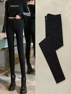 Long inner pants women wear thin 2021 Spring and Autumn New High waist thin black small feet magic pants Joker