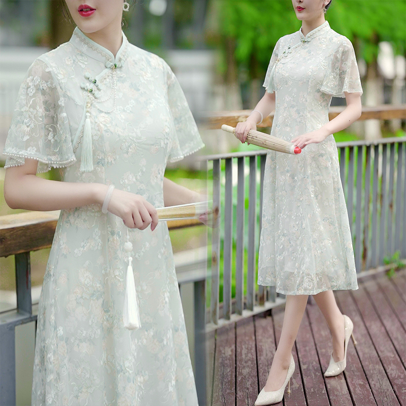 New Chinese-Style Improved Cheongsam 2026 New Summer Hot-Selling Model for Women, High-End Young Style Dress Suitable as a Gift for Mothers New Chinese-Style Improved Cheongsam 2026 New Summer Hot-Selling Model for Women, High-End Young Style Dress Suitable as a Gift for Mothers
