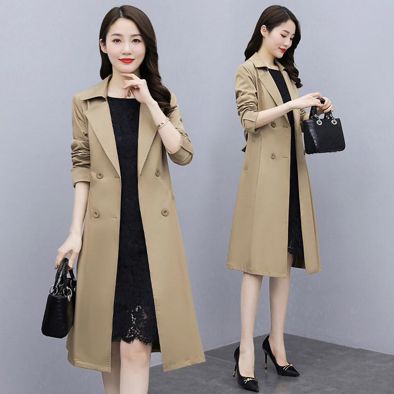 This year's popular style coat of clothes and women's medium long version 2022 The new broadside fashion temperament jacket 2021 Spring and autumn