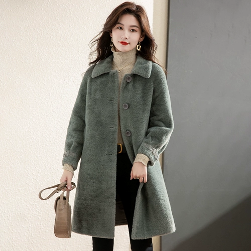 Бархатная демисезонная куртка, шерстяное пальто, коллекция 2023, увеличенная толщина