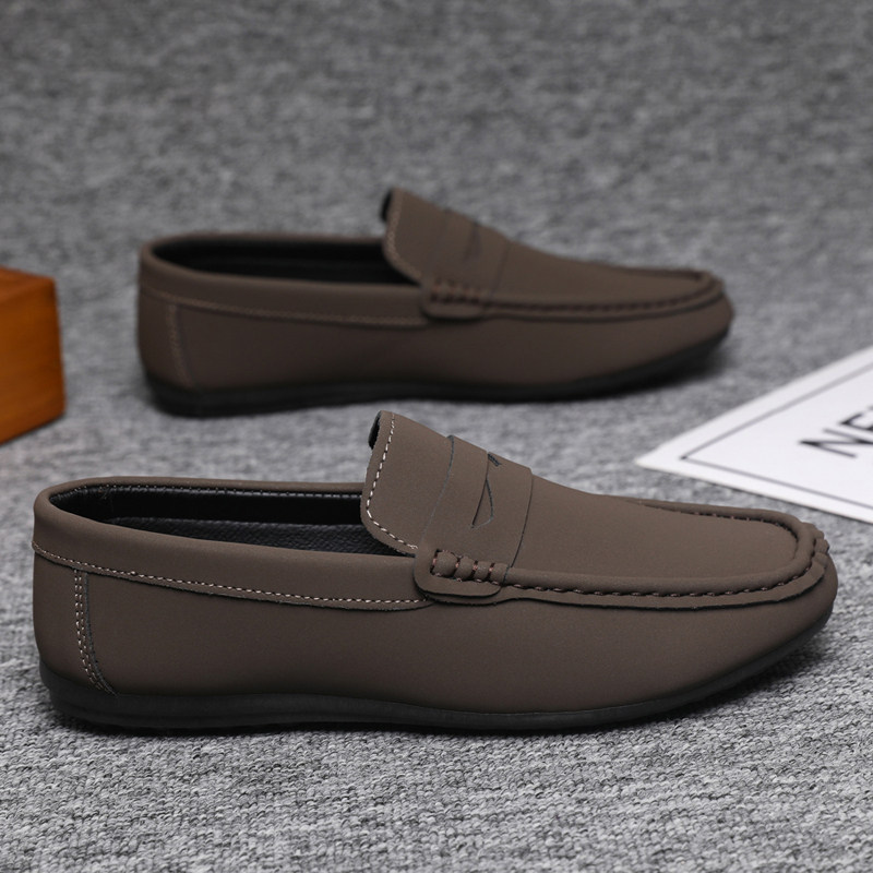 2025 New Summer Loafers for Men, Korean Style Trendy Soft-Soled Slip-On Casual Versatile Slip-On Lazy Leather Shoes