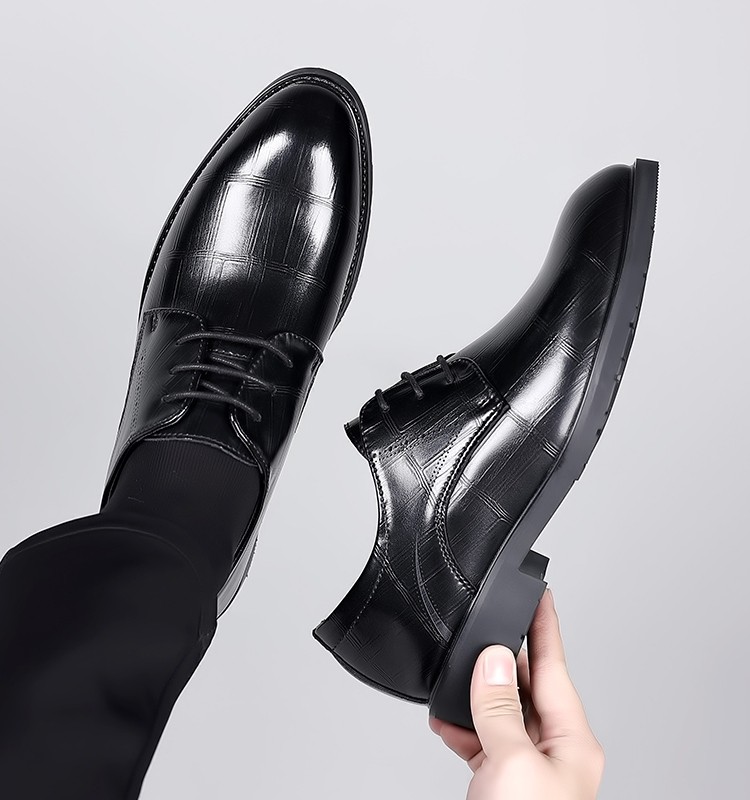 Autumn Suit Leather Shoes for Men, Business Formal Wear, Genuine Leather, Soft Sole, Breathable, Casual, British Style, Pointed Toe, Soft Leather, Groom's Wedding Shoes