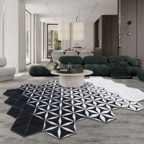 Designer Original High-end Cow Leather Carpet Home Nordic Modern Minima Living Room Sofa Tea Table Bedroom Irregular