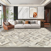 Designer Original Cow Leather Carpet Home Grey Nordic Modern Light Lavish Living Room Sofa Tea Table Bedroom Bedside Blanket