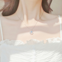 Moon necklace female sterling silver eight stars choker light luxury niche design sense bracelet does not fade new exquisite