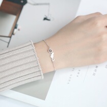 Natural Moonstone Kitty sterling silver bracelet female niche design cute student simple birthday gift exquisite