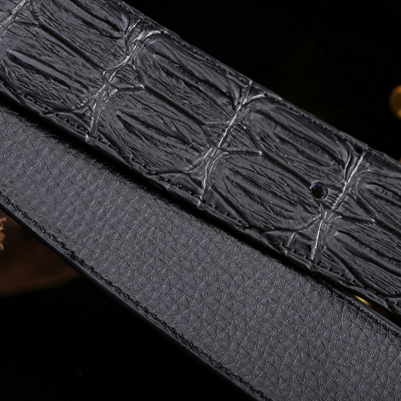 Ремень, пряжка, крокодиловый принт, из натуральной кожи 