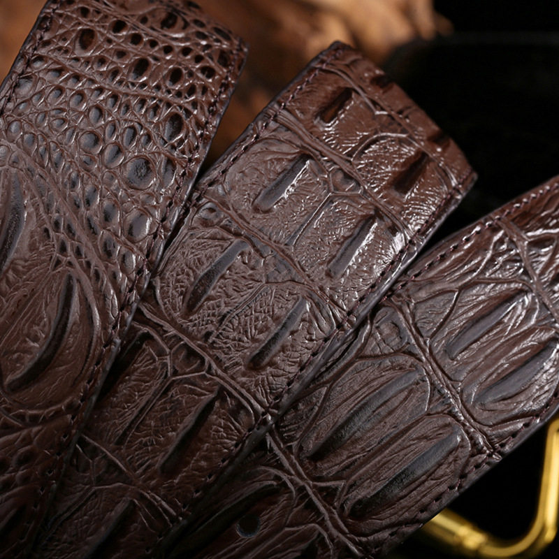 Ремень, пряжка, крокодиловый принт, из натуральной кожи 