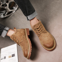  Martin boots mens low-top British autumn Korean version of the trend of all-match high-top boots mid-top tooling winter plus velvet cotton shoes