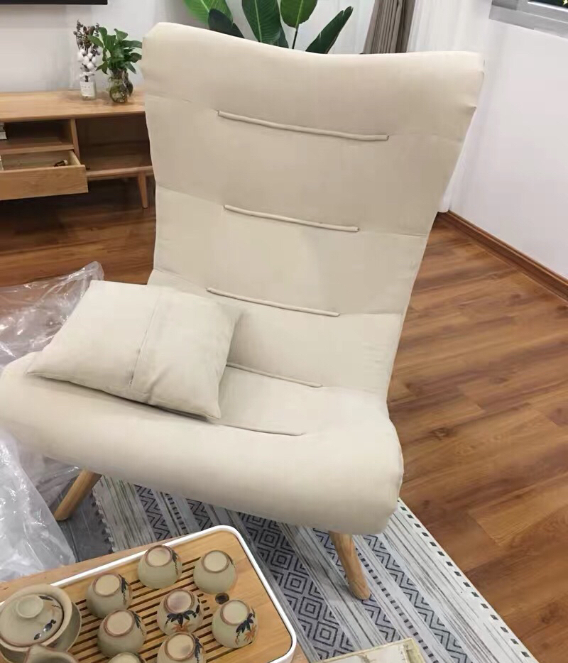 snail chair single sofa chair nordic solid wood creative leisure fabric small family balcony bedroom lazy tiger chair