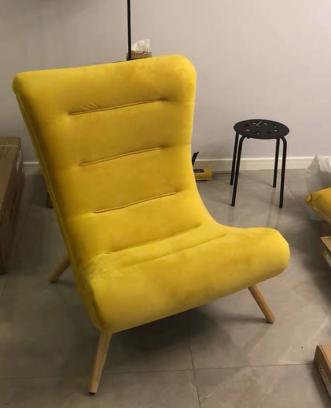 snail chair single sofa chair nordic solid wood creative leisure fabric small family balcony bedroom lazy tiger chair