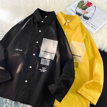 Tooling shirt male long sleeve loose Korean version trendy dk shirt port wind couple fried street 2022 new summer slim fit