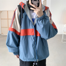 Two-faced overwear jacket mens ins trend spring and autumn Japanese Harajuku windbreaker Hong Kong style spring handsome summer students