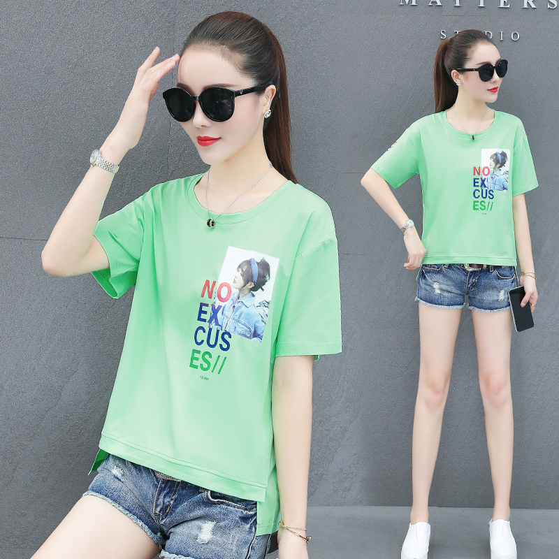 Trắng t-shirt in của phụ nữ triều ngắn tay 2020 mùa hè mới phiên bản Hàn Quốc của lỏng thời trang net đỏ nửa sleeveT đầu