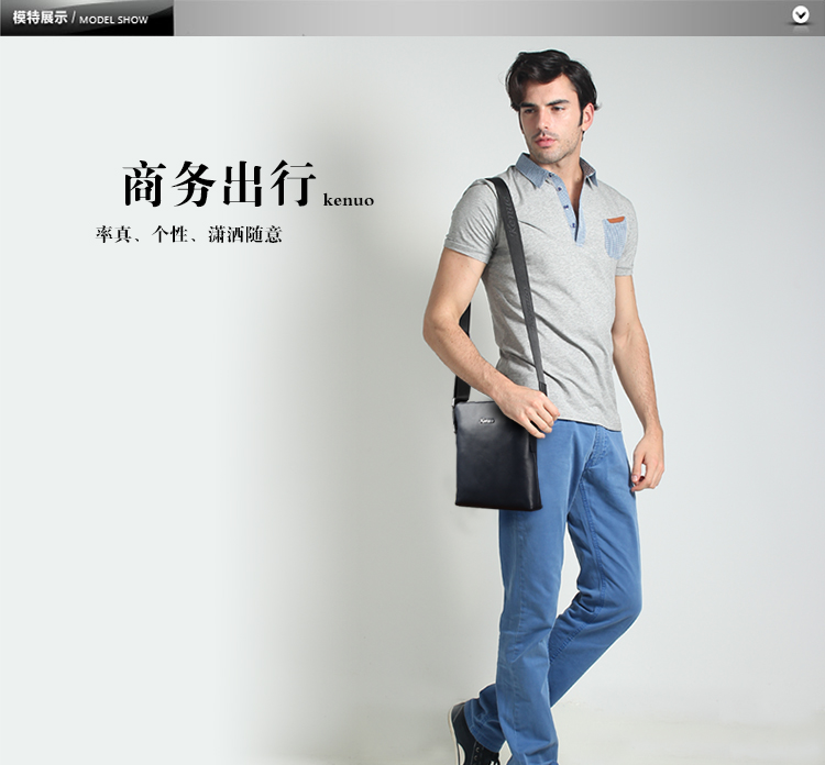 Connaught mới kinh doanh túi nam vai túi da thời trang chéo chéo ba lô thủy triều nam túi nhỏ 822-3 - Túi của con người túi xách gucci