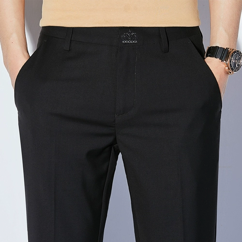 Мужские штаны для отдыха, тонкий шелковый костюм, свободный прямой крой