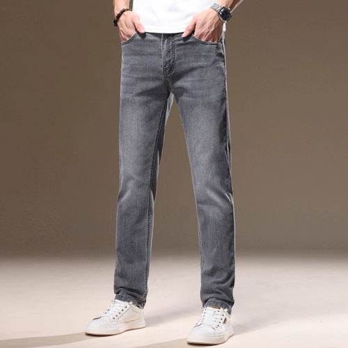 Демисезонные приталенные джинсы, эластичные зимние штаны для отдыха, свободный прямой крой