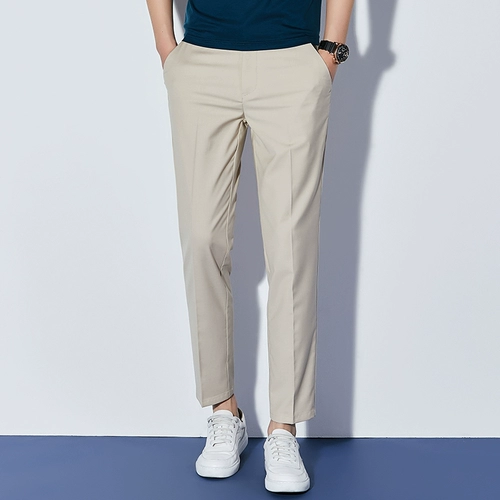 Мужские штаны для отдыха, тонкий шелковый костюм, свободный прямой крой