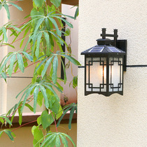 Balcony outdoor wall lamp Chinese antique courtyard waterproof outdoor wall lamp solar led wiring free villa door