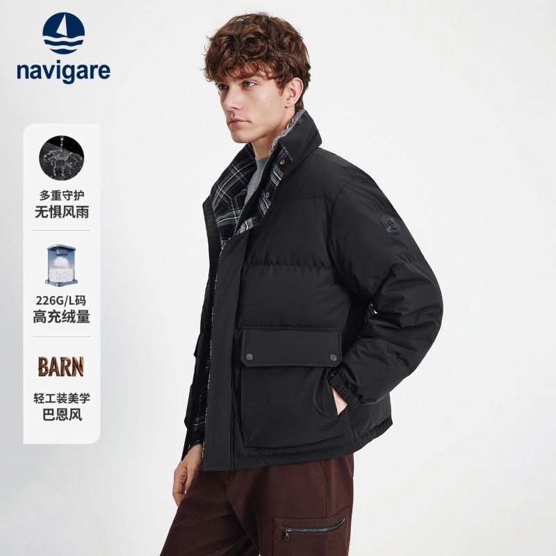 [Three Defenses] Navigare Italian Small Sailing Boat Thick down Jacket for Men, New Winter Warm Puffer Jacket