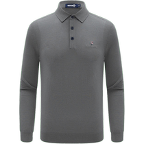 Pure wool] Navigare Italian small sailing gray lapel sweater mens new casual knitted POLO shirt