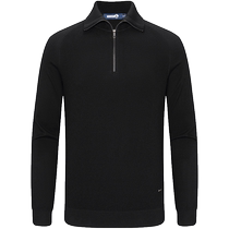 Cashmere] Navigare Italian small sailing black half-zip sweater mens winter new knitted bottoming shirt