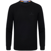 Pure wool] Navigare Italian small sailing black round neck sweater mens winter warm knitted pullover