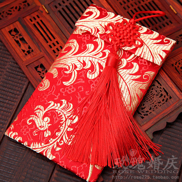 Wedding wedding wedding wedding gift gold high-end handmade profit is sealed brocade cloth art change mouth million red envelope