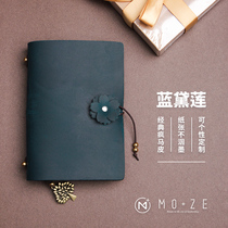 MOZE Lan Dai Lian Crazy horse leather notepad leather hand account cowhide notes First layer cowhide book free customization