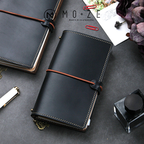 MOZE 2019 Hand account loose-leaf notebook Business leather notepad Travel hand account gift Custom gift