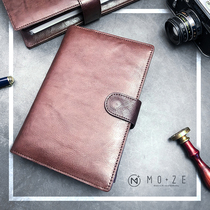 MOZE Dark brown thickened Business notebook Multi-function Hand account loose-leaf notebook Work notebook Gift gift box