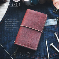 MOZE0 New magenta TN hand book loose-leaf book Oil wax leather hand book Cowhide notebook diary customization