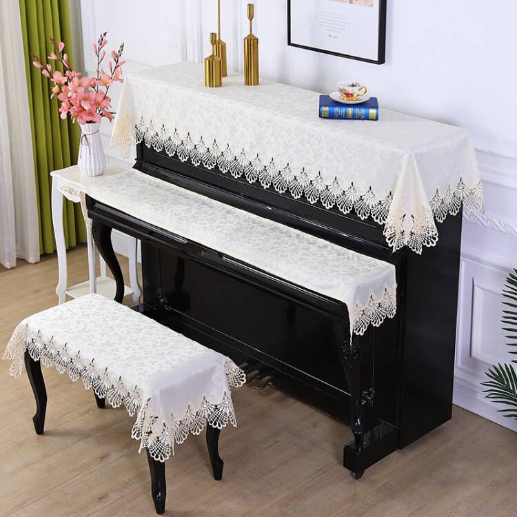 High-End European-Style Fabric Piano Cover, Modern Simple Piano Towel, Half-Cover Tablecloth Pad, Electronic Piano Dust-Proof Full Cover Cloth