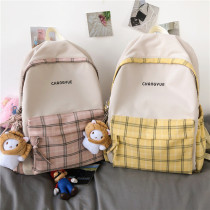 Ancient sense schoolbag female 2020 new Mori Plaid shoulder bag trend Joker Korean version of high school students backpack
