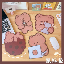 SHELL) Japanese cute bear mouse pad ins original Japanese and Korean chocolate bear anti-slip pad