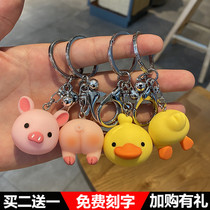 Key button 2021 lovers a net red Korean style female delicately cute pendant resistant to dirty car key chain hanging decoration