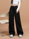 Spring Black High-Waisted Wide-Leg Jeans for Women 2025 Spring and Autumn European Style Pleated Drapey High-End Pants
