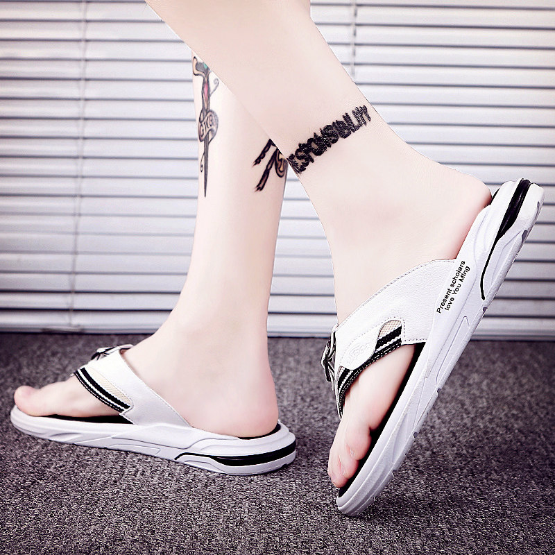 Herringbone Mopping Men's Slippers Men's Trend Korean Version Summer 2022 New Outdoor Wearing Beach Shoes Personality Leather Sandals Men