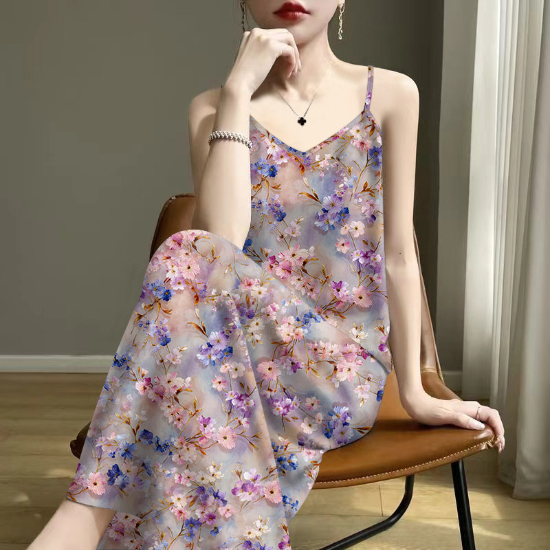 清仓捡漏-高档女装吊带连衣裙碎花法式妈妈装宽松气质连衣裙夏季