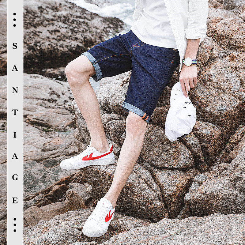 男士牛仔短裤五分裤韩版休闲裤直筒裤男裤