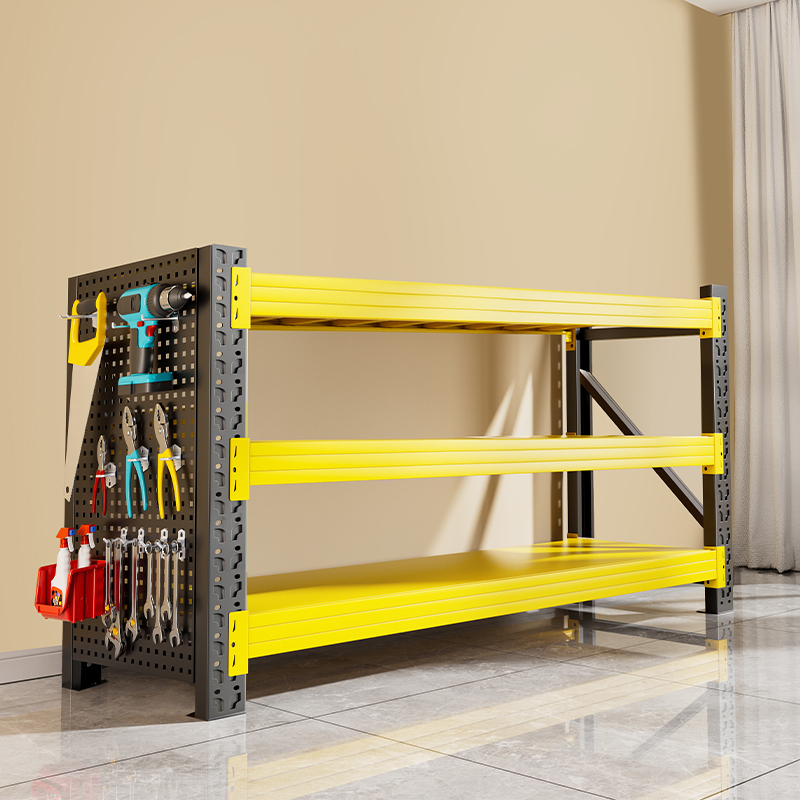 Storage Shelves, Multi-Layer Storage Racks, Household Perforated Board Angle Steel Cargo Racks, Super Heavy-Duty Iron Shelves