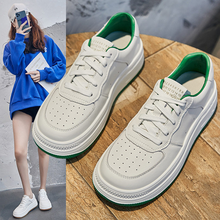 2022 large head shoes low help single shoes net red genuine leather small white shoes woman superfire 100 lap spring casual board shoes