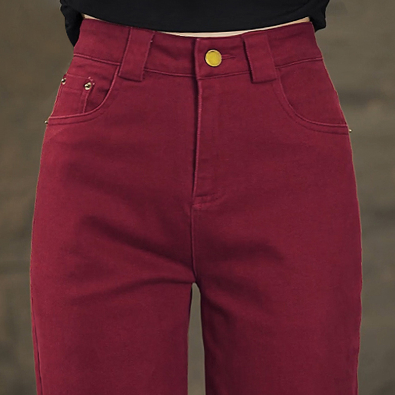 Red Jeans for Women, 2026 New Spring Hot-Selling High-Waisted Slimming Petite Ladies' Casual Straight-Leg Pants Red Jeans for Women, 2026 New Spring Hot-Selling High-Waisted Slimming Petite Ladies' Casual Straight-Leg Pants