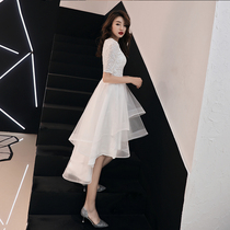 White small evening dress women 2020 new banquet high-end atmosphere noble dream elegant temperament dress