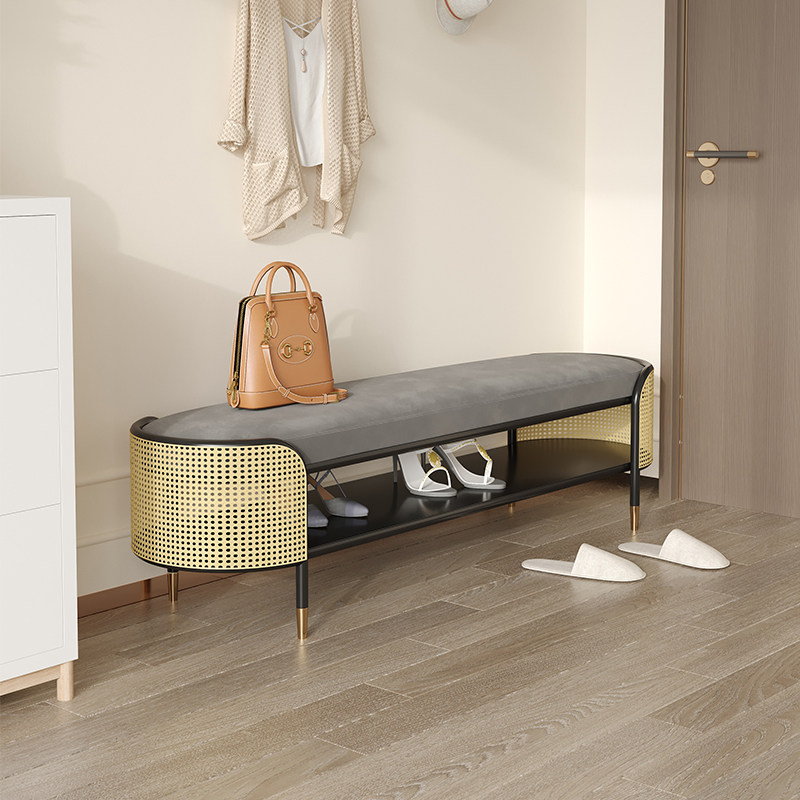 Shoe change stool home door can sit in a light luxury door, put on shoes, change shoes, long sofa stool, enter the home shoe cabinet and sit in one stool