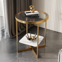 Light and luxurious sofa edge a few minimalist modern living room Home glass corner a few creative design senses round iron art small tea table