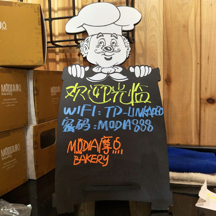 Desktop bracket chef styling small blackboard billboard shop bar drinks promotion board WIFI bulletin board