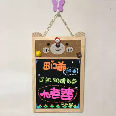 Korean creative hanging message board small blackboard wooden memo board notice board home cork board Photo Wall